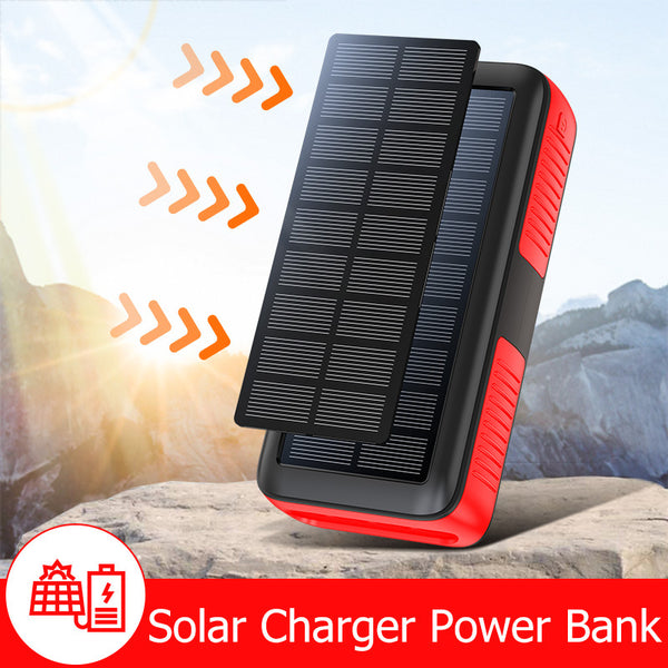 large capacity 2/4-port solar power charging bank (Cable + hand crank)